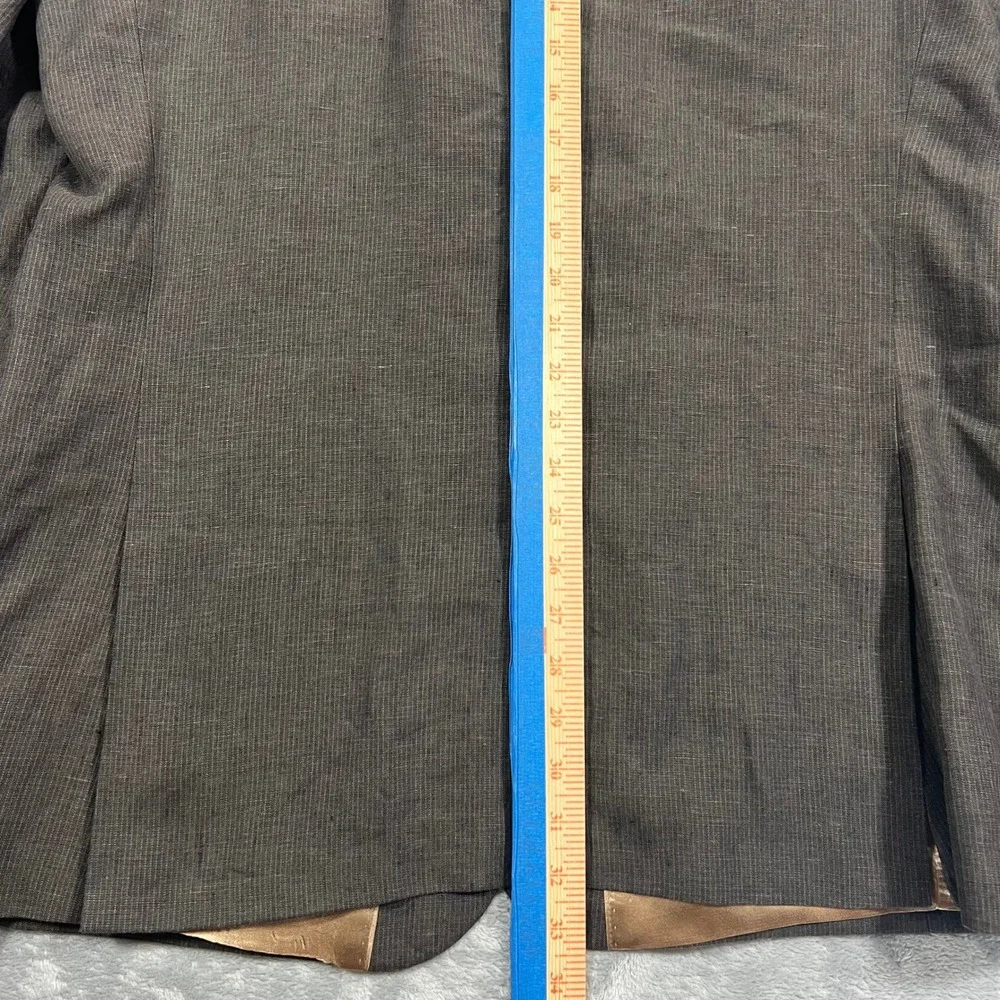 Banana Republic Sport Coat Mens 44R Brown Vintage 2006 Linen Windowpane Y2K Prep